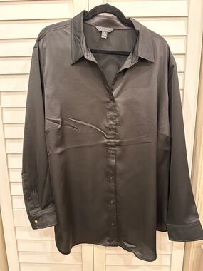 Lauren Ralph Lauren Black satin Blouse size 3X women